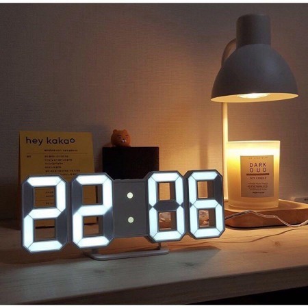 3D Digital Wall Clock LED Table Clock Time Alarm Temperature Date Display