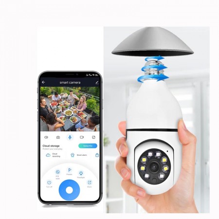 Light Bulb  WiFi Home Security CCtv Camera