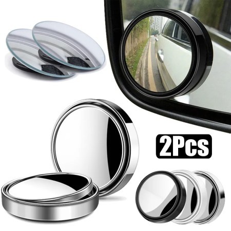 2PCS 360 Degree Adjustable Blind Spot Mirror For Car Bike Shop