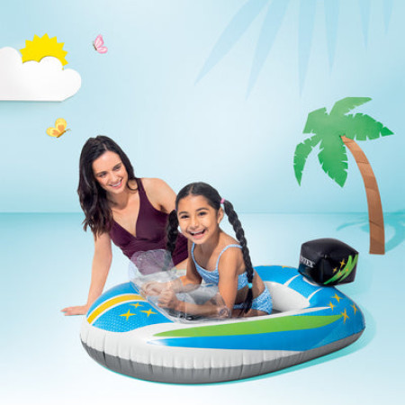 3.5ft  Intex Pool Cruiser Float - BOAT Age 3 Plus With Free Air Pumper