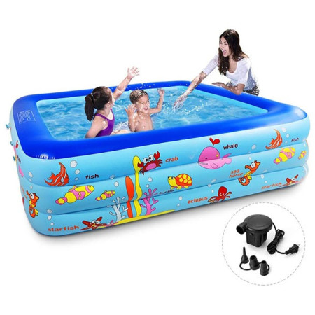 4ft Inflatable Baby Bath Tub Swimming Pool Free Electric Pumper & 24 pcs ball