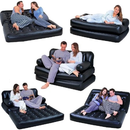 5 in 1 Inflatable Multifunction Air Double Sofa Bed