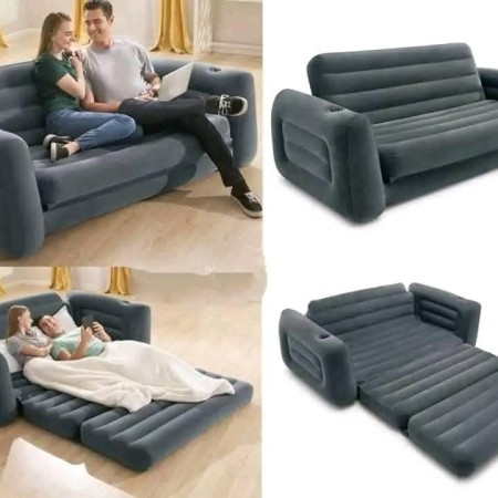 INTEX Indoor Outdoor Inflatable Chair Flocking Folding Sofa BED