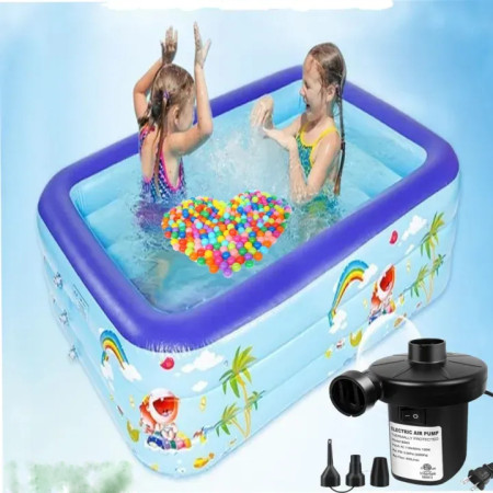 130 cm 3 layer Baby Swimming Pool With free Electric Pumper & 24 pcs ball